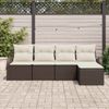 vidaXL Gartensofa-set 5 pcs Braun Poly-Rattan 3345998 Bild 3