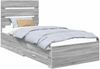 vidaXL Bettrahmen Graues Sonoma 100 x 200 cm Holzwerkstoff 3412009 Bild 2