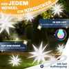 KESSER® Leuchtstern 3D, LED Weihnachtsstern mit Timer für innen und außen, Adventsstern Beleuchtet hängend Stern + Warmweiß Licht Bunt / mit Fernbedienung, 45cm Bild 5