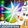 KESSER® Leuchtstern 3D, LED Weihnachtsstern mit Timer für innen und außen, Adventsstern Beleuchtet hängend Stern + Warmweiß Licht Bunt / mit Fernbedienung, 45cm Bild 2