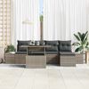 vidaXL Garten-Sofa-Set mit Speicher 6 pcs Grau Poly Rattan 3357902 Bild 3