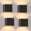 ZMH LED Außenwandleuchte Innenwandleuchte 4er Set Schwarz Gold 5W IP65 einstellbar 3000K Bild 1