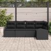 vidaXL Gartensofa-set mit Kissen 5 pcs Schwarz Poly-Rattan 3354712 Bild 3