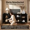 skølm 'Meili' Kommode Schwarz, mit 4 Push-to-Open Türen und 8 Fächern, Sideboard, 180x38x85 cm Bild 4