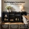 skølm 'Meili' Kommode Schwarz, mit 4 Push-to-Open Türen und 8 Fächern, Sideboard, 180x38x85 cm Bild 2
