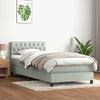 vidaXL Boxspringbett mit Matratze Hellgrau 90x210 cm Samt 3316479 Bild 1