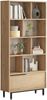 Bücherregal Kvænangen 176x84x30 cm Eichenoptik/Rattanoptik [en. casa] Bild 3