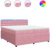 vidaXL Boxspringbett mit Matratze Rosa 200x200 cm Samt 3290147 Bild 2