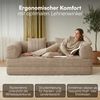 skølm 'Lofn' Modulares Sofa 2 Sitzer, 200x100 cm, Vollschaumcouch mit Metallgestell, Cord taupe, Schlafsofa vakuumverpackt, kein Aufbau erforderlich Bild 4
