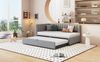 MODFU Schlafsofa Daybett, Tagesbett mit Ausziehbarem Tagesbett, 90/180x200 cm, Multifunktionales L-förmiges Polsterbett Doppelbett Kinderbett, Samtstoff, Platzsparend für Kinderzimmer, Gästezimmer und kleine Wohnungen, ohne Matratze Bild 3