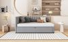MODFU Schlafsofa Daybett, Tagesbett mit Ausziehbarem Tagesbett, 90/180x200 cm, Multifunktionales L-förmiges Polsterbett Doppelbett Kinderbett, Samtstoff, Platzsparend für Kinderzimmer, Gästezimmer und kleine Wohnungen, ohne Matratze Bild 5