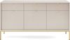Goldstoff Kommode Milano 154 cm mit geriffelter Front und Metallrahmen (Moderner Schubladenschrank - für Wohnzimmer, Flur, Schlafzimmer), stabile Metallkonstruktion, Soft-Close Bild 2