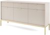 Goldstoff Kommode Milano 154 cm mit geriffelter Front und Metallrahmen (Moderner Schubladenschrank - für Wohnzimmer, Flur, Schlafzimmer), stabile Metallkonstruktion, Soft-Close Bild 4