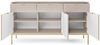Goldstoff Kommode Milano 154 cm mit geriffelter Front und Metallrahmen (Moderner Schubladenschrank - für Wohnzimmer, Flur, Schlafzimmer), stabile Metallkonstruktion, Soft-Close Bild 3