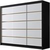 Kleiderschrank mit Goldverzierung Aramao VII mit drei Schwebetüren (Farbe: Schwarz / Weiß) Bild 2