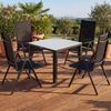 CASARIA® 4+1 Sitzgruppe Aluminium Verstellbare Lehne Milchglas Silber Bild 2