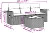 vidaXL 4-tlg. Garten-Sofagarnitur mit Kissen Schwarz Poly Rattan 3252203 Bild 3