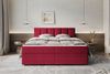 99rooms Bergamo Boxspringbett Cordstoff AMBIENCE Rot 200x200 cm Schaum Topper 6 cm Bild 2