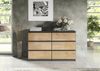 meble masztalerz Kommode Anthrazit/Lancelot mit 6 Schubladen 120 cm, Sideboard Wohnzimmer, Kommode Schlafzimmer H: 78,5cm, B: 120 cm, T: 39 cm, Kommode mit Schubladen, Schubladenschrank Bild 2