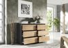 meble masztalerz Kommode Anthrazit/Lancelot mit 6 Schubladen 120 cm, Sideboard Wohnzimmer, Kommode Schlafzimmer H: 78,5cm, B: 120 cm, T: 39 cm, Kommode mit Schubladen, Schubladenschrank Bild 3