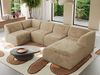 Modulares XXL-Ecksofa MODARO 5M, U-Form, Wohnlandschaft, 5-teilig, freistehend, Wohnzimmer Couch, HR-Schaumstoff - Beige Plüsch - Rechts Bild 4