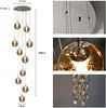 ZMH Pendelleuchte esstisch Pendellampe Höhenverstellbar Kronleuchter Hängeleuchte 10-Flammig aus Glas in Farbe Bernstein Küchen Wohnzimmerlampe Schlafzimmerlampe Flurlampe Bild 3
