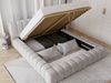 GRAINGOLD Italia Doppelbett 180x200, Polsterbett mit Bettkasten und Lattenrost, Velvet-Stoff, Hellgrau Bild 4