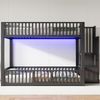 140x200 Etagenbett mit Stauraumleiter, mit LED, Schwarz Bild 2