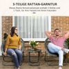 Klappbare Gartengarnitur Balkonset mit Couchtisch & 2 Stühlen, Stahl grau für Terrasse & Garten Bild 5