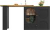 Stehtisch mit drehbarer Tischplatte & Stauraum, 138/204 x 39 x 105 cm, schwarz Bild 5