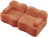 2-Sitzer Sofa 192×98×70 cm aus Samt rahmenlos modular, orange Bild 5
