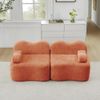 2-Sitzer Sofa 192×98×70 cm aus Samt rahmenlos modular, orange Bild 3