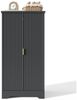 Flieks Hochschrank Küchenschrank mit LED-Sensorlicht und Türablagen (1-St, B60,5/T40/H120 cm) Mehrzweckschrank mit Gewürzregal und verstellbaren Regalböden Schwarz Bild 4