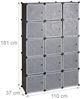 Relaxdays Regalsystem Kleiderschrank mit 11 Fächern & 2 Kleiderstangen, Schwarz, 181 x 110 x 37 cm Bild 4
