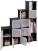 Relaxdays Regalsystem Kleiderschrank mit 11 Fächern & 2 Kleiderstangen, Schwarz, 181 x 110 x 37 cm Bild 3