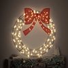 vidaXL Kranz mit 150 LEDs Warmweiß 121 x 121 x 10 cm Rattan 42019141 Bild 3