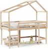 vidaXL Hochbett mit Leiter und Dach 90x190 cm Massivholz Kiefer 3282074 Bild 2