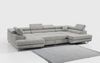 Ecksofa, Wohnzimmer U Couch, Polstersofa mit Bettkasten - GUSTAW-U - Hellgrau Stoff Bild 2