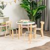 COSTWAY Kindersitzgruppe, (5-tlg), Kinderschreibtisch mit 4 Stühlen, aus Holz Bild 2