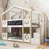 Kinderbett 90x200 cm Baumhaus mit Treppenschrank, Kreidetafel & Stauraum, Kiefer Massivholz, Weiß, sicher & funktional Bild 5