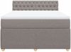 vidaXL Boxspringbett mit Matratze Taupe 140x190 cm Stoff 3287462 Bild 4