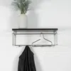 Garderobe Wandgarderobe Rex 3 in Nickeloptik, Hutablage in Schwarz Bild 3