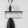 Garderobe Wandgarderobe Rex 3 in Nickeloptik, Hutablage in Schwarz Bild 5