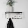 Garderobe Wandgarderobe Rex 3 in Nickeloptik, Hutablage in Schwarz Bild 4