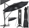 tillvex® Sonnenschirm verstellbar mit Kurbel, 360° drehbar, Polyester / Aluminium anthrazit, Ø 300 cm