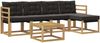 vidaXL Outdoor-Sofagarnitur mit Kissen 6 pcs Weiß und Schwarz 3389394 Bild 2
