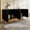 Merax Sideboard mit U-Relief-Design & dekorativer Holzstruktur (1 St, 160×75×38 cm), Kommode mit 4 Türen und großen Innenfächern, Anrichte, Buffetschrank Bild 4