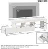 Merax 180cm TV-Schrank mit LED-Beleuchtung, Hochglanzfront, drei Schubladen, geeignet für Fernseher bis 75 Zoll, weiß Bild 4