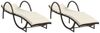 vidaXL Sonnenliegen 2 Stk. mit Auflagen Braun Poly Rattan 3277308 Bild 2