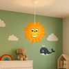 LED Hängeleuchte, Kinder, Sonnen-Design, Holz, gelb, D 38 cm Bild 3